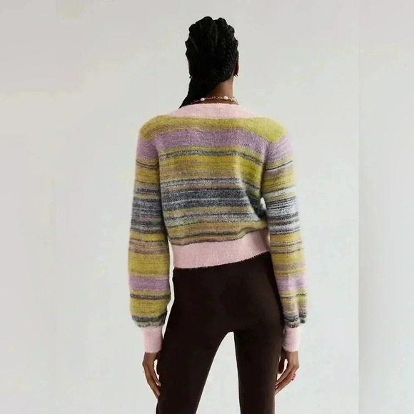 Aritzia Sunday Best Kitten V-Neck Cropped Sweater Sz XS - Picture 2 of 8